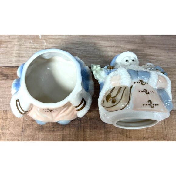 Vintage Santa Claus Ceramic Trinket Box With Box - Picture 3 of 4